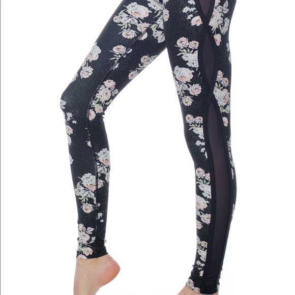 Free People Movement Liza Floral Mesh Leggings - Picture 2 of 9